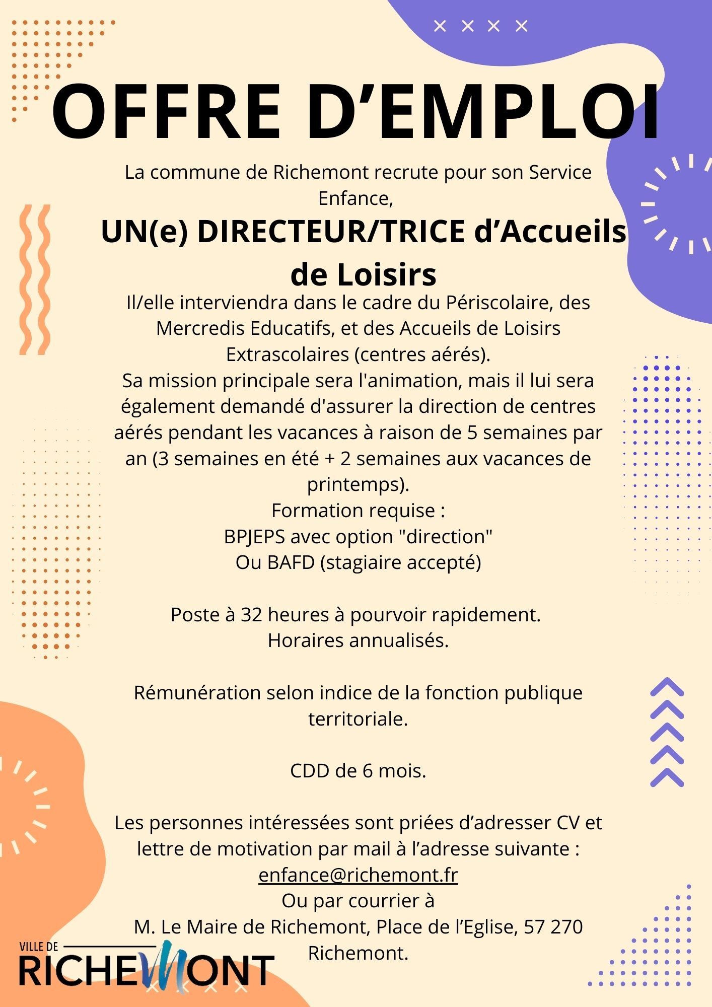 OFFRE EMPLOI DIRECTEUR